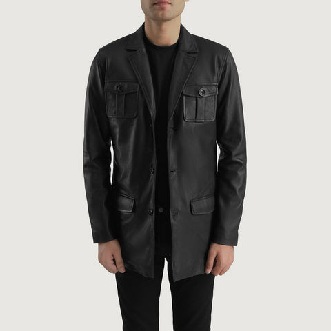 Cutler Black Leather Blazer