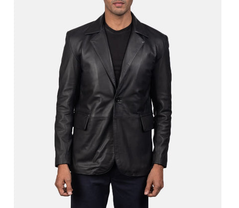 Daron Black Leather Blazer