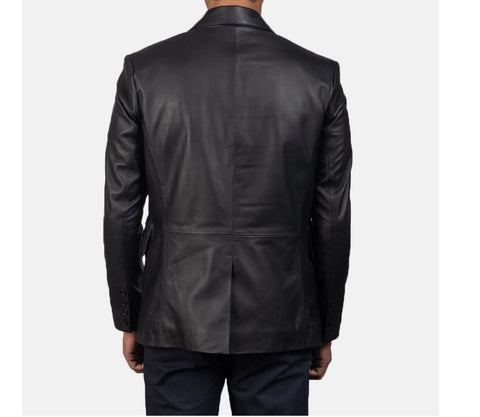 Daron Black Leather Blazer